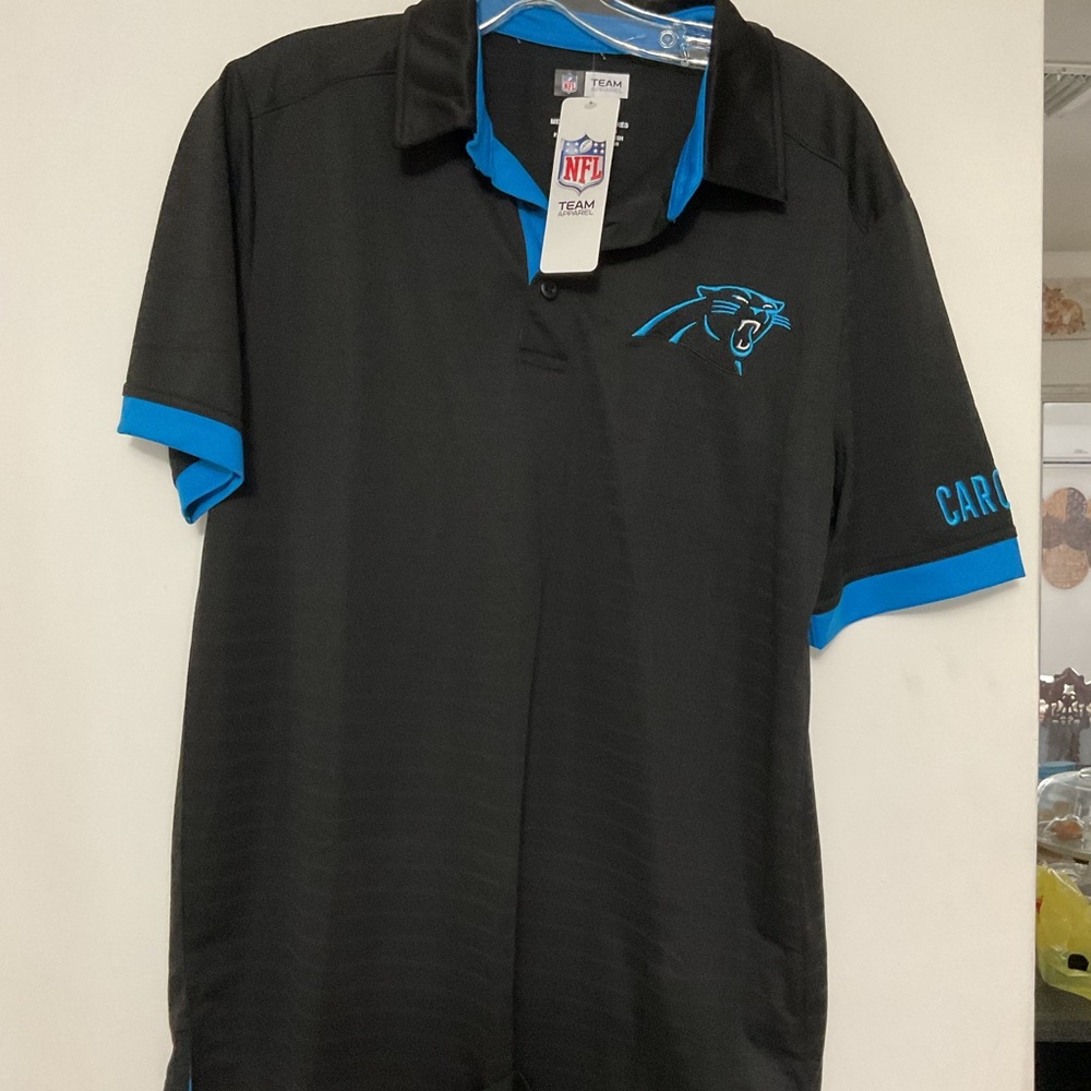 NFL Carolina Panthers Men’s Black & Panther Blue Polo